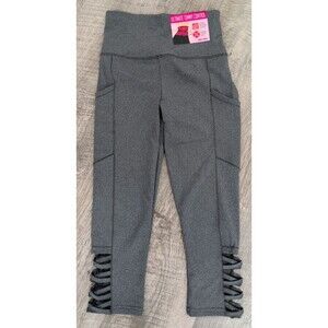 NWT Shosho Tummy Control Leggings Gray Size S High Waisted Capri Length NEW